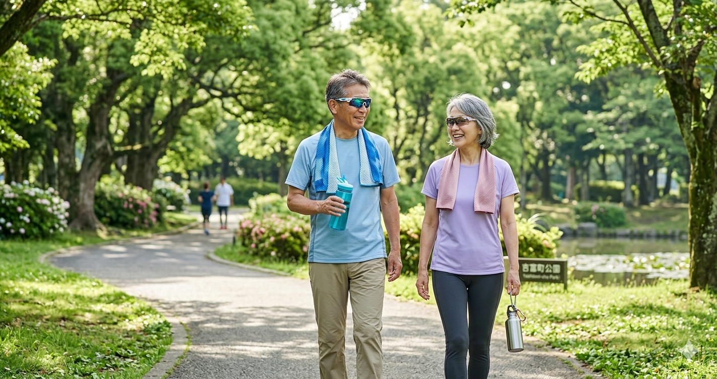 【2026年夏】60代のウォーキングを快適にするグッズ5選｜UV対策・水分補給・安全対策まで